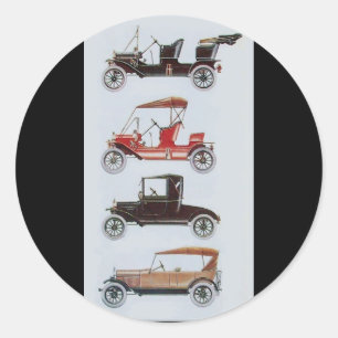 RETRO CARS 2 - Automatische reparatie van bruin Ronde Sticker