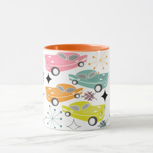 Retro Cars Atomic Starburst Modern mediane eeuw Mok (Midden)