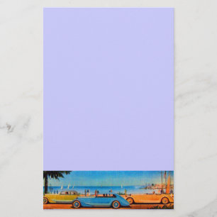 RETRO CARS - Auto-reparatie auto, blauw Briefpapier