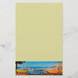 RETRO CARS - Auto-reparatie auto, blauw Briefpapier