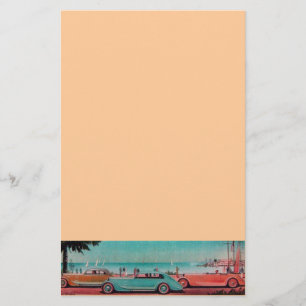 RETRO CARS - Auto-reparatie auto, blauw geel Briefpapier