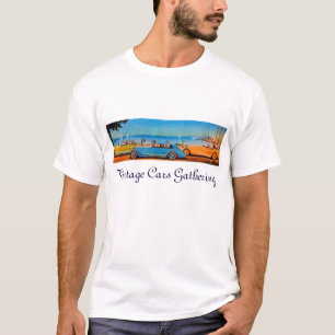 RETRO CARS/Vintage Cars Gathering, geel rood T-shirt