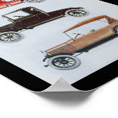 RETRO CARS, zwart wit rood Poster (Hoek)