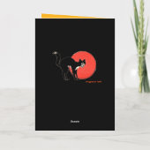 Rétro carte d'anniversaire de Halloween de chat (Dos)