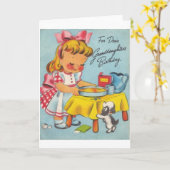 Rétro carte d'anniversaire de petite-fille (Fleur jaune)