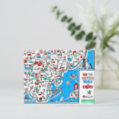 Rétro carte de la bande dessinée 60s d'Athènes (Debout devant)