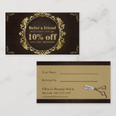 Rétro carte de luxe de référence de salon de (Devant / Derrière)