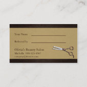 Rétro carte de luxe de référence de salon de (Dos)