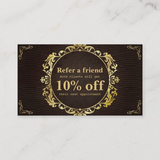 Rétro carte de luxe de référence de salon de (Devant)