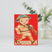 Rétro carte de marche vintage de Valentine de (Debout devant)