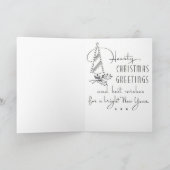 Rétro carte de Noël de cerfs communs (Intérieur)