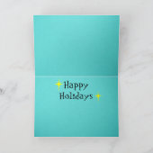 Rétro carte de Noël de couples de bande dessinée (Intérieur)