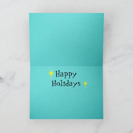 Rétro carte de Noël de couples de bande dessinée (Intérieur)