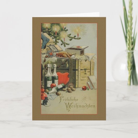 Rétro carte de Noël de Fröhliche Weihnachten (Devant)