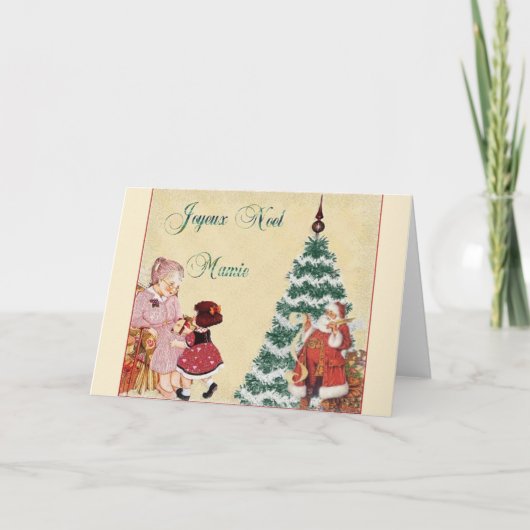 Rétro carte de Noël de Joyeux Noël Mamie de (Devant)