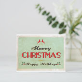 Rétro carte de Noël verte (Debout devant)