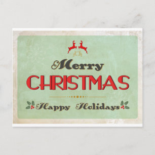 Rétro carte de Noël verte