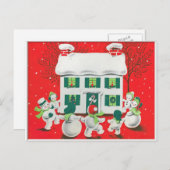 Rétro carte de Noël vintage (Devant / Derrière)