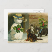 Rétro carte de Noël vintage (Devant / Derrière)