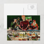 Rétro carte de Noël vintage (Devant / Derrière)