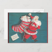 Rétro carte de Noël vintage (Devant / Derrière)