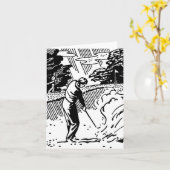 Rétro carte de note de dessableur de golfeur (Fleur jaune)