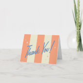 Rétro carte de note rayée orange de Merci (Devant)