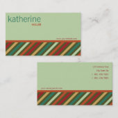 rétro carte de profil de motif de rayures de (Devant / Derrière)