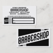 rétro carte de référence de raseur-coiffeur (Devant / Derrière)