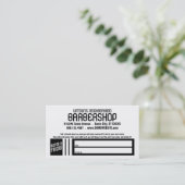 rétro carte de référence de raseur-coiffeur (Debout devant)