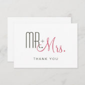 Rétro carte de remerciements moderne (Devant / Derrière)