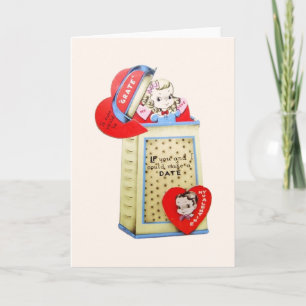 Rétro carte de Saint-Valentin de râpe de fromage