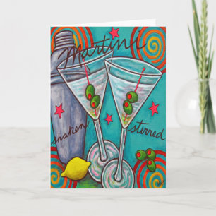 Rétro carte de salutation/note de Martini