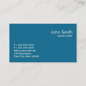 Rétro carte de visite bleu de consultant en (Dos)