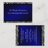 Rétro carte de visite bleu de zèbre (Devant / Derrière)