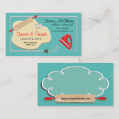 Rétro carte de visite de biscuit de boulangerie (Devant / Derrière)