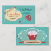 Rétro carte de visite de biscuit de boulangerie (Devant / Derrière)