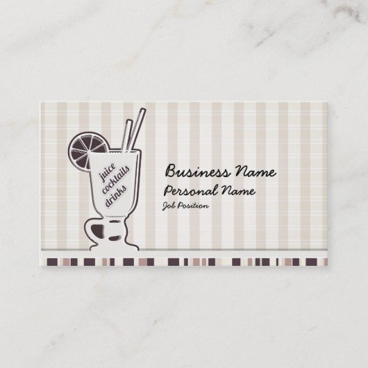 Rétro carte de visite de boissons de barre de (Devant)