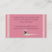 Rétro carte de visite de boulangerie de gâteau de (Dos)