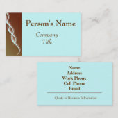 Rétro carte de visite de brun et de bleu (Devant / Derrière)