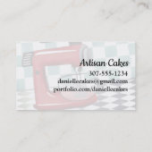 rétro carte de visite de chef de pâtisserie de (Dos)