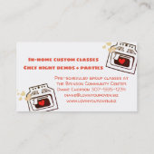 rétro carte de visite de chef de restauration de (Dos)