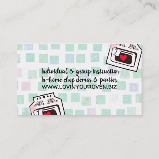 rétro carte de visite de chef de restauration de (Dos)