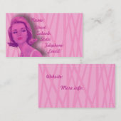 Rétro carte de visite de coiffeurs des roses pâles (Devant / Derrière)