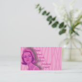 Rétro carte de visite de coiffeurs des roses pâles (Debout devant)
