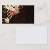 Rétro carte de visite de fleurs (Devant / Derrière)