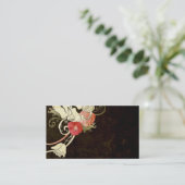 Rétro carte de visite de fleurs (Debout devant)