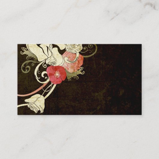 Rétro carte de visite de fleurs (Devant)