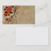 Rétro carte de visite de fleurs (Devant / Derrière)