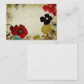 Rétro carte de visite de fleurs (Devant / Derrière)